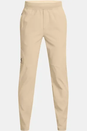 Under Armour Pantalón ajustado Unstoppable para niño City Khaki / Negro YLG (149 - 160 cm)