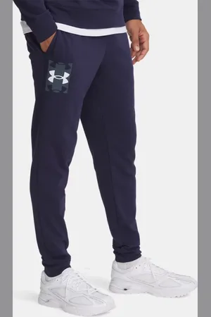 Under Armour Jogger Rival Terry Logo para hombre Midnight Marino / Downpour Gris / Blanco L