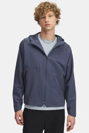 Under Armour Chaqueta Unstoppable Left Chest para hombre Downpour / Negro 3XL