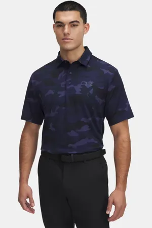 Under Armour Polo con estampado Playoff 3.0 para hombre Midnight Marino / Downpour Gris L