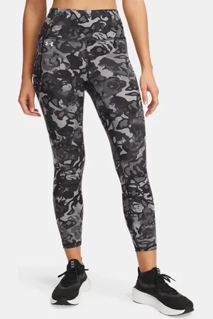 Under Armour Leggings hasta el tobillo con estampado Motion para mujer / Titan Gris / Blanco L