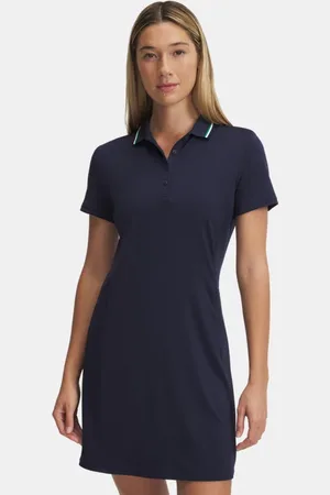Under Armour Vestido de manga corta Drive para mujer Midnight Marino / Downpour Gris L