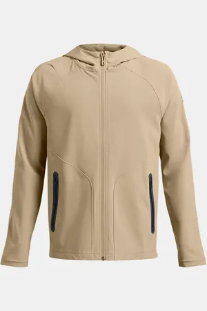 Under Armour Chaqueta con cremallera completa Unstoppable para niño City Khaki / Negro YLG (149 - 160 cm)