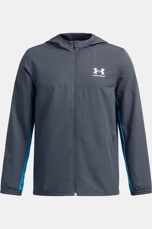 Under Armour Chaqueta Rival Woven para niño Downpour / Ether Azul / Negro YLG (149 - 160 cm)