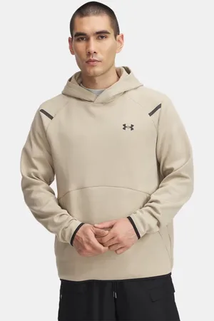 Under Armour Sudadera con capucha Unstoppable Fleece para hombre City Khaki / Negro 3XL