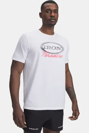 Under Armour Camiseta de manga corta Project Rock Iron para hombre / Negro L