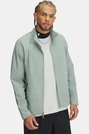 Under Armour Sudadera con cremallera completa sin capucha Unstoppable para hombre Silica / Negro 3XL