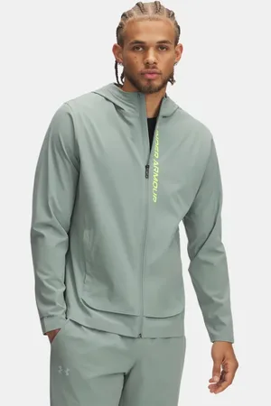 Under Armour Chaqueta OutRun The Storm para hombre Silica / High Vis Amarillo / Reflectante L
