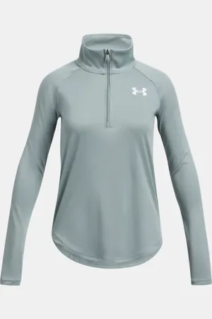 Under Armour Sudadera con media cremallera y estampado Tech™ para niña Silica / Blanco YLG (149 - 160 cm)