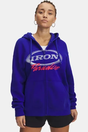 Under Armour Sudadera con cremallera completa Project Rock Iron Paradise para mujer Royal / Blanco L