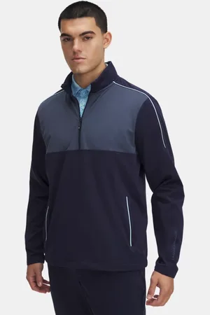 Under Armour Parte de arriba con media cremallera Drive Wind para hombre Midnight Marino / Downpour Gris / Downpour Gris 3XL