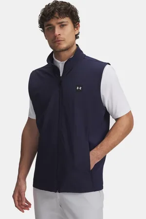 Under Armour Chaleco Drive Pro Storm Hybrid para hombre Midnight Marino / Metalico Plata L