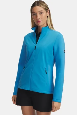 Under Armour Chaqueta con cremallera completa Drive Pro Hybrid para mujer Ether / Metalico Plata L