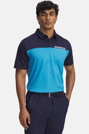 Under Armour Polo Tee To Green Color Block para hombre Midnight Marino / Ether / Blanco L