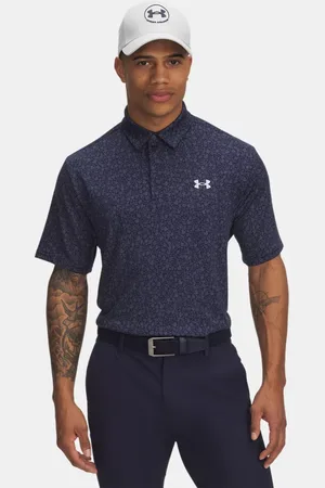 Under Armour Polo con estampado Playoff 3.0 para hombre Midnight Marino / Downpour Gris / Halo Gris 3XL