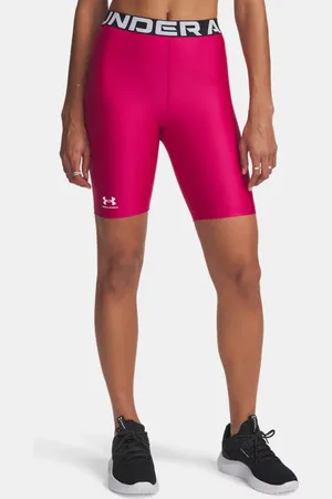 Under Armour Pantalón corto de 20 cm HeatGear® para mujer Shaded Fuchsia / Blanco L
