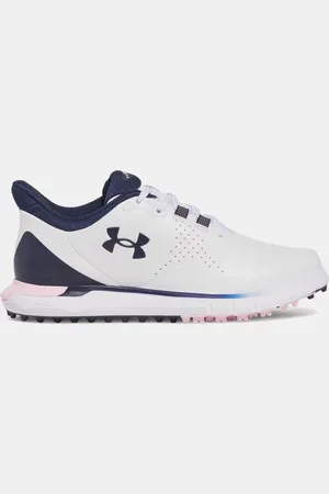 Under Armour Zapatillas de golf Drive Fade Spikeless para mujer / Prime Rosa / Midnight Marino Azul 42