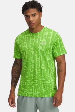 Under Armour Parte superior de manga corta estampada Launch para hombre Cyber / Reflectante L