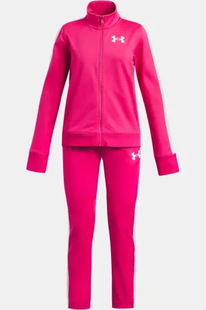 Under Armour Chándal de punto para niña Shaded Fuchsia / Blanco / Blanco YLG (149 - 160 cm)
