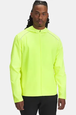 Under Armour Chaqueta con capucha Launch para hombre High Vis / Reflectante L
