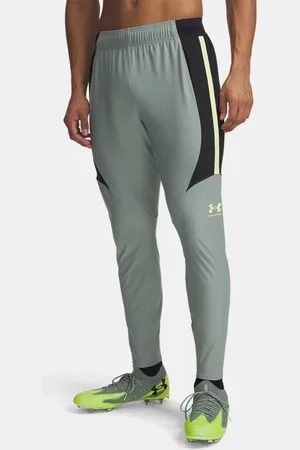 Under Armour Pantalón Challenger Pro para hombre Silica / Negro / Sonic Amarillo L