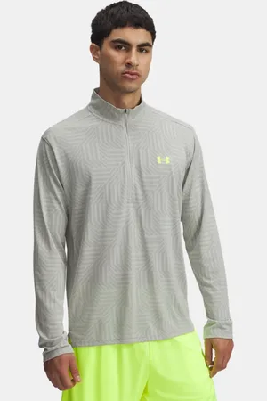 Under Armour Sudadera de media cremallera Tech™ Vent Geotessa para hombre Hydro / Silica / High Vis Amarillo L