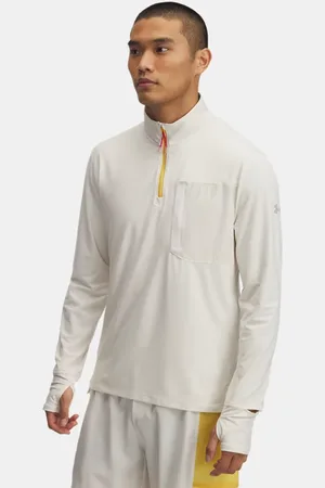 Under Armour Sudadera con cremallera de ¼ Launch Trail para hombre Piedra / Sandstorm / Reflectante 3XL