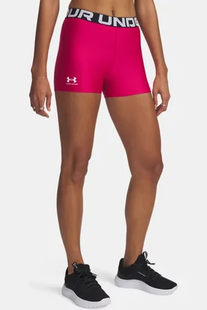 Under Armour Pantalón corto HeatGear® para mujer Shaded Fuchsia / Blanco L