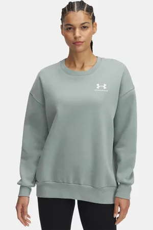 Under Armour Sudadera oversize Icon Fleece para mujer Silica / Blanco L