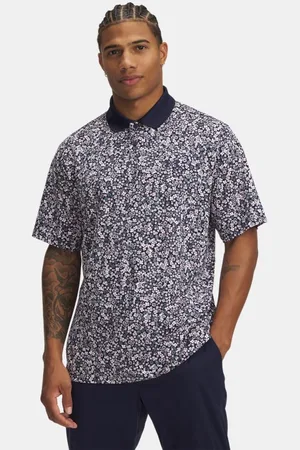 Under Armour Polo con estampado Matchplay para hombre Midnight Marino / Downpour Gris / Blanco L