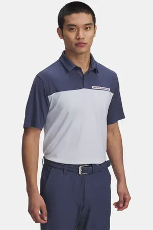 Under Armour Polo Tee To Green Color Block para hombre Downpour / Halo / Prime Rosa L