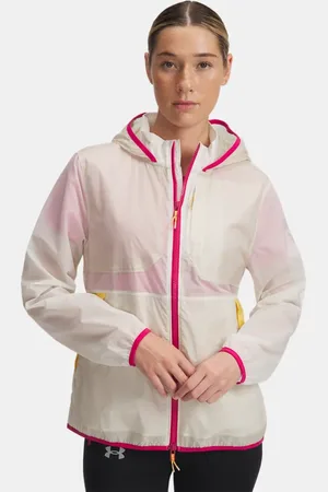 Under Armour Chaqueta Launch Trail para mujer Piedra / Sandstorm / Reflectante L