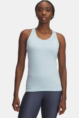 Under Armour Camiseta de tirantes HeatGear® Armour Racer para mujer Stream / Blanco L