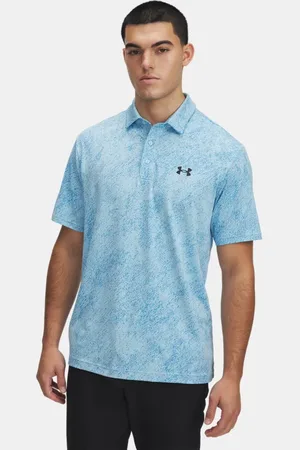 Under Armour Polo Playoff Jacqrd para hombre Stream / Ether / Negro L