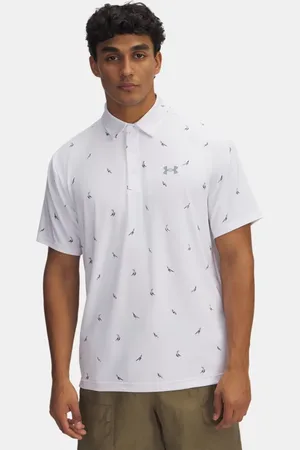 Under Armour Polo con estampado Playoff 3.0 para hombre / Acero / Acero L