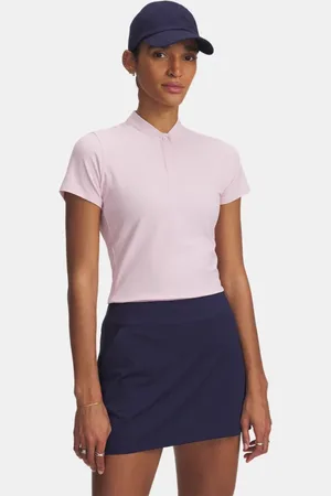 Under Armour Polo de manga corta Drive Chill para mujer Prime / Downpour Gris L