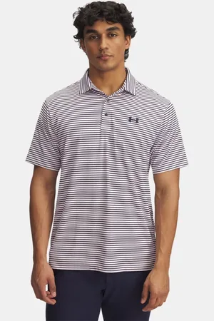 Under Armour Polo Playoff 3.0 Stripe para hombre Prime / Midnight Marino Azul / Midnight Marino Azul L