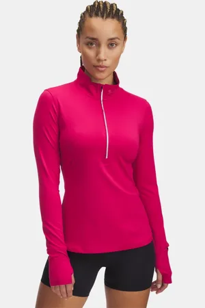 Under Armour Sudadera con media cremallera Qlifier Run para mujer Shaded Fuchsia / Reflectante L