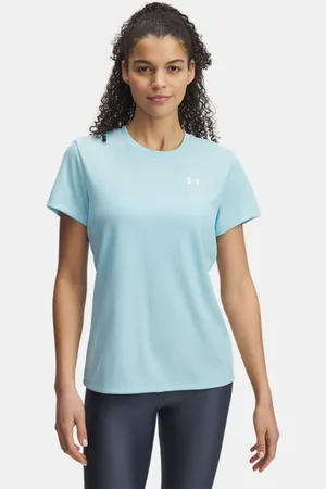 Under Armour Parte de arriba acanalada de manga corta Tech™ para mujer Stream / Blanco L