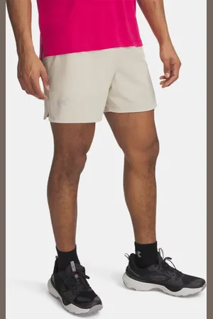 Under Armour Pantalón corto Trail Run Launch para hombre Sandstorm / Reflectante L