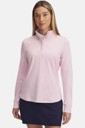 Under Armour Sudadera con cremallera de ¼ Playoff para mujer Prime / Downpour Gris L