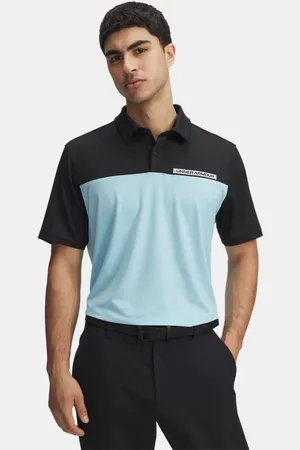 Under Armour Polo Tee To Green Color Block para hombre / Stream / Blanco L