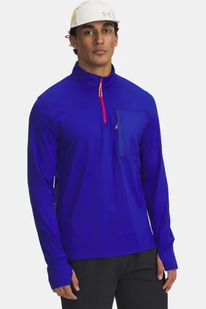 Under Armour Sudadera con cremallera de ¼ Launch Trail para hombre Royal / Reflectante L