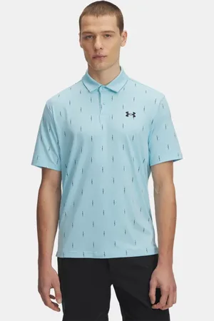 Under Armour Polo estampado Tee To Green para hombre Stream / Negro L
