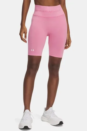 Under Armour Pantalón corto Vanish de efecto lavado sin costuras para mujer Shaded Fuchsia / Blanco L