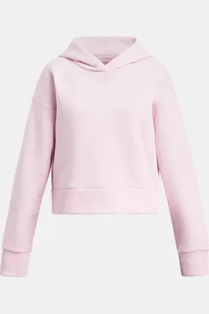 Under Armour Sudadera corta con capucha Rival Fleece para niña Prime / Blanco YLG (149 - 160 cm)