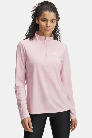 Under Armour Parte de arriba acanalada con media cremallera Tech™ para mujer Prime / Blanco L