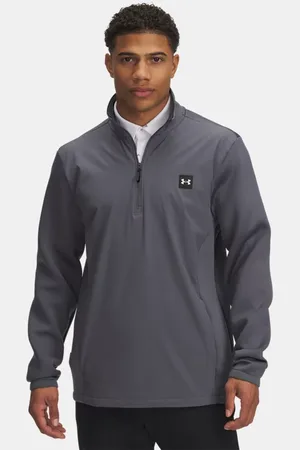 Under Armour Sudadera con media cremallera Drive Pro Storm Hybrid para hombre Castlerock / Metalico Plata 3XL
