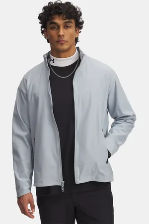 Under Armour Sudadera con cremallera completa sin capucha Unstoppable para hombre Harbor / Negro 3XL
