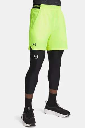 Under Armour Pantalón corto de 15 cm Vanish Woven para hombre High Vis / Negro 3XL